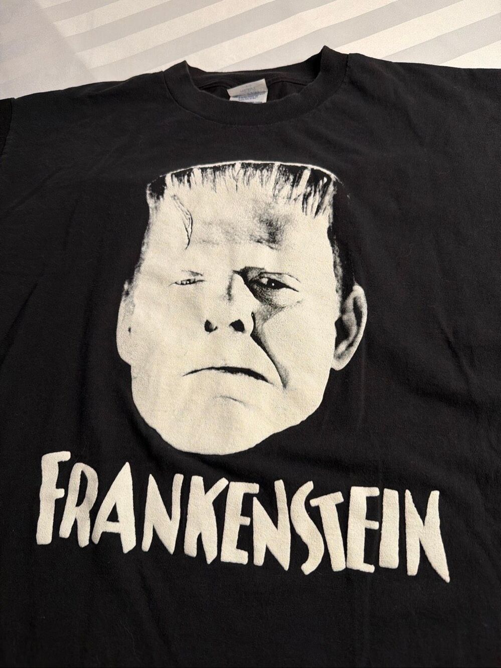 Frankenstein Vintage Optima Heavy Cotton Horror Graphic T-Shirt Size Large - Picture 3 of 8